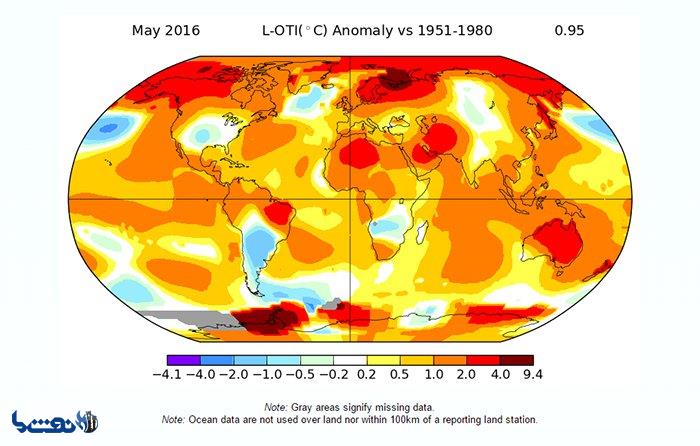  آوریل و مه ؛ گرم‌ترین ماه‌ها در تاریخ  آب‌وهوایی 